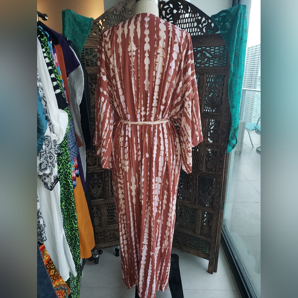 NWOT - Live & Muse Lightweight House Lounge Robe Swim Beach Cover Up w/ Belt - Picture 4 of 4
